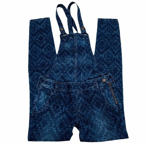 Hollister Aztec print denim overalls size small - Picture 3 of 9